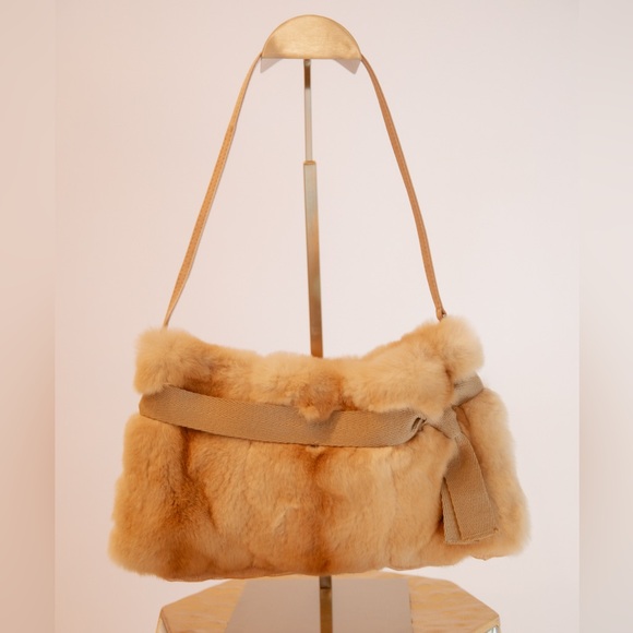 Prada Cream Mink Fur Shoulder Bag - Picture 2 of 11